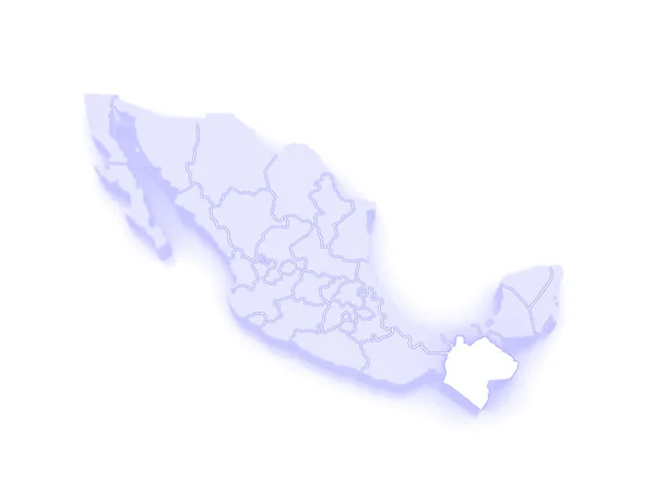 Mapa chiapas. Mexiko. — Stock fotografie