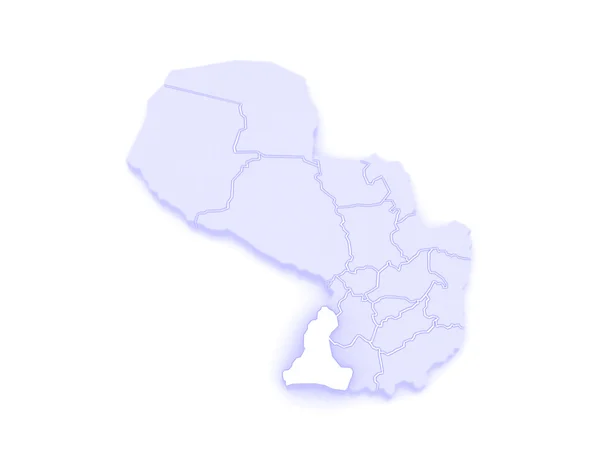 Karte von neembuku. Paraguay. — Stockfoto