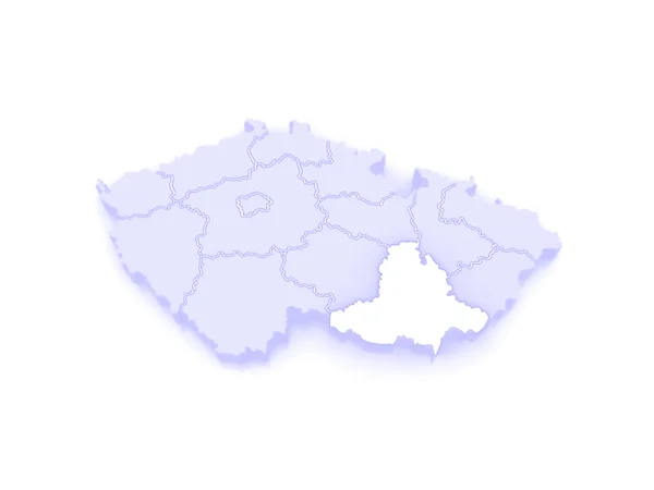 Mapa da Região da Morávia do Sul. República Checa . — Fotografia de Stock