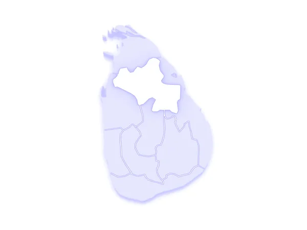 Mapa de North Central. Sri Lanka . — Fotografia de Stock