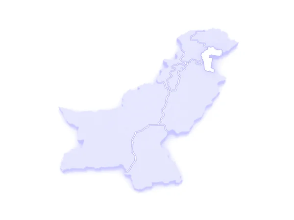 Map of Azad Kashmir. Pakistan. — Stock Photo, Image