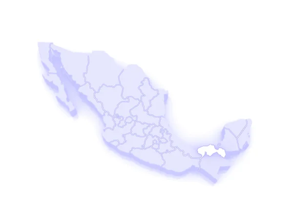 Mapa de Tabasco. México . — Fotografia de Stock