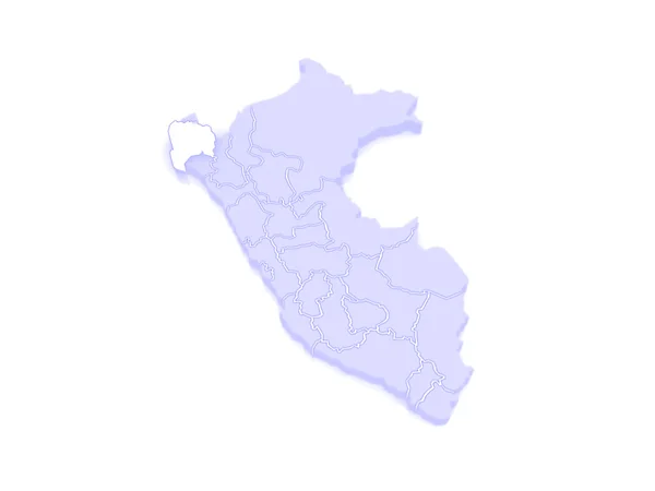 Mapa piura. Peru. — Zdjęcie stockowe