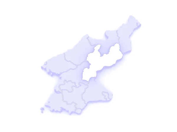 Mapa Jižní hamgyong. Severní korea. — Stock fotografie