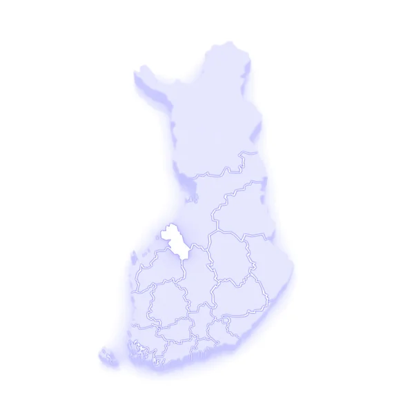 Mapa ostrobothnia Środkowa. Finlandia. — Zdjęcie stockowe