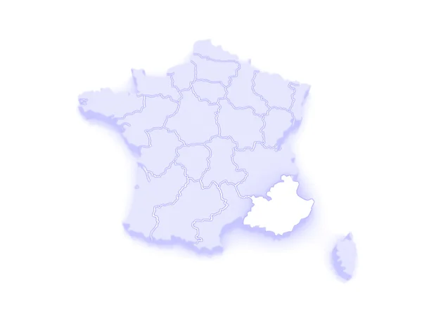 Mapa Prowansja Alpy cote d'azur. — Zdjęcie stockowe