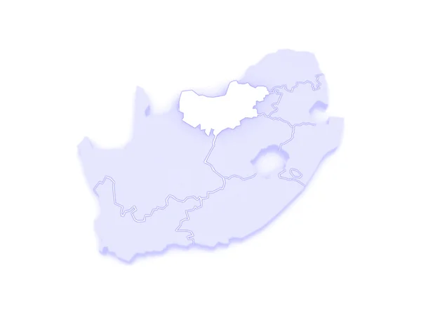 Map of North West (Mafikeng). South Africa. — Stock Photo, Image