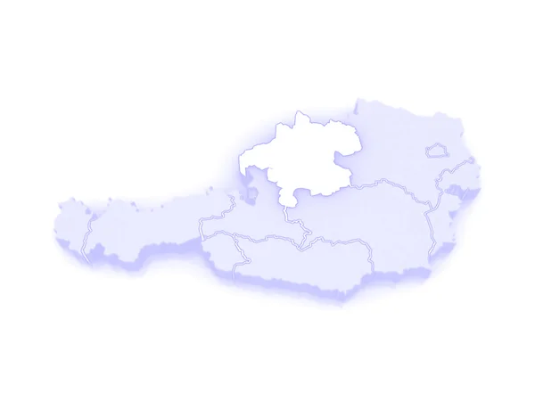 Mapa w Górnej Austrii. Austria. — Zdjęcie stockowe