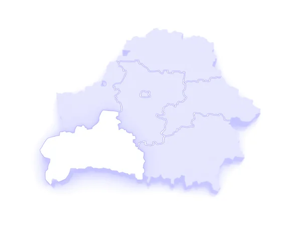 Brest bölge haritası. Belarus. — Stok fotoğraf