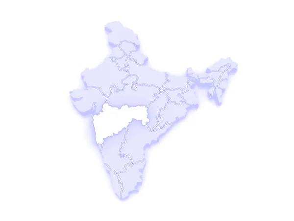 Mapa de Maharashtra. Índia . — Fotografia de Stock