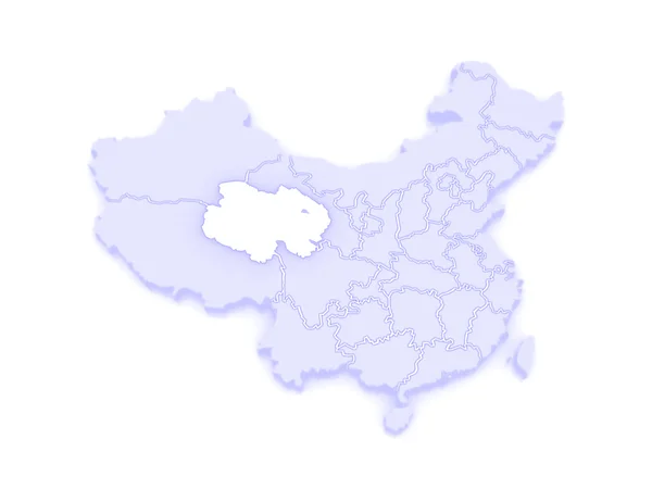 Mapa qinghai. Chiny. — Zdjęcie stockowe