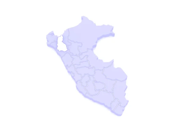 Mapa cajamarca. Peru. — Stock fotografie