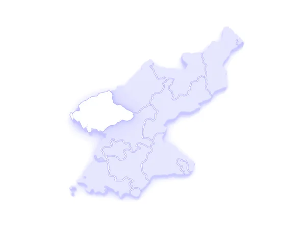 Mapa de Pyongan. Coreia do Norte . — Fotografia de Stock