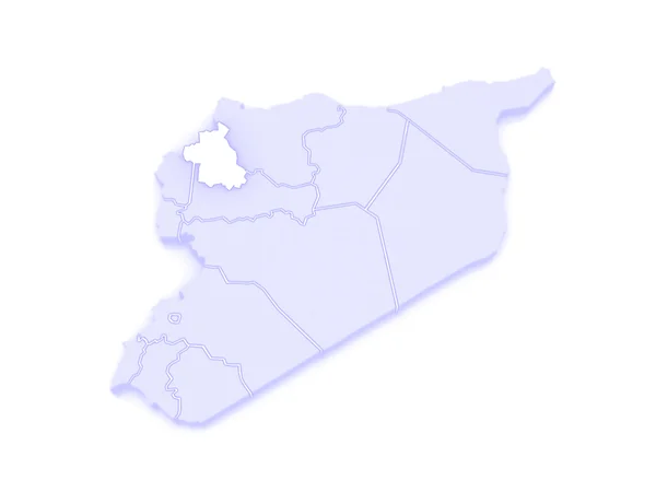 Map of Idlib. Syria. — Stock Photo, Image