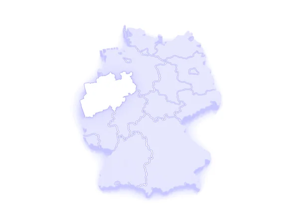 Karta av norr rhine-westphalia. Tyskland. — Stockfoto