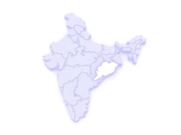 Map of Odisha. India. — Stock Photo, Image