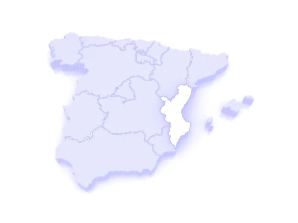 Mapa de Valência. Espanha . — Fotografia de Stock