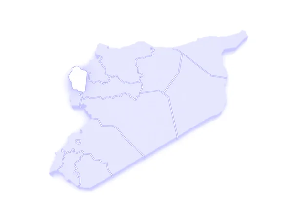 Karte von Latakia. syrien. — Stockfoto