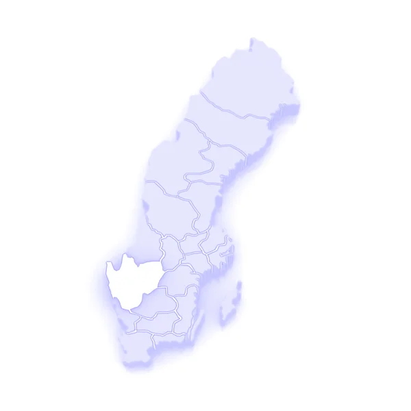 Vastergotland의 지도입니다. 스웨덴. — стокове фото