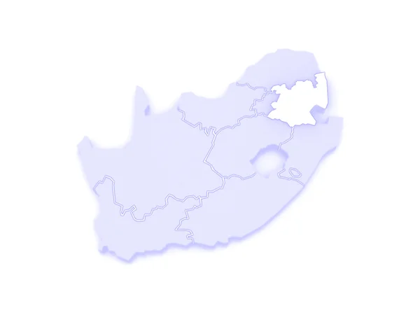 Mappa di Mpumalanga (Nelspruit). Sudafrica . — Foto Stock