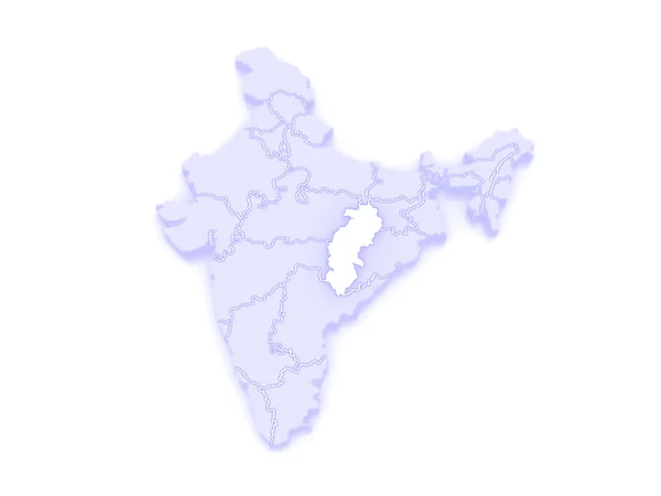 Mapa de Chhattisgarh. Índia . — Fotografia de Stock