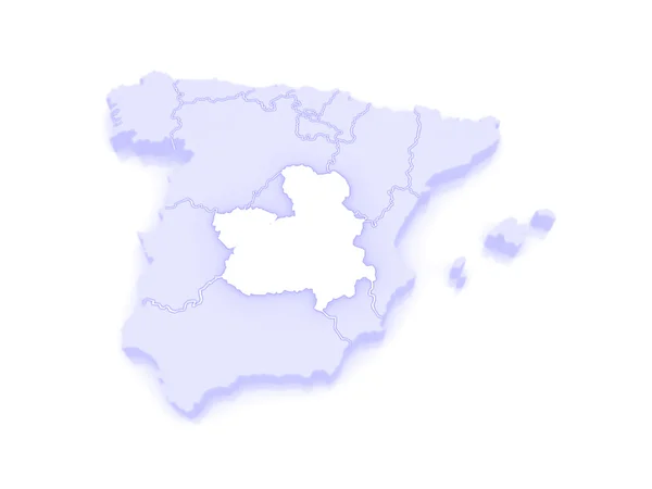 Castilla - la mancha Haritası. İspanya. — Stok fotoğraf