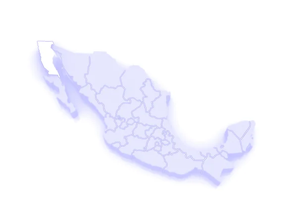 Baja california Haritası. Meksika. — Stok fotoğraf