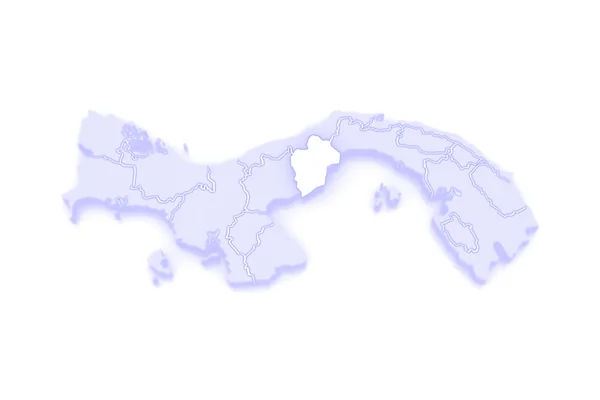 Batı panama Haritası. Panama. — Stok fotoğraf