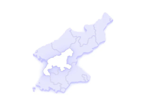 平安北道の地図。北韓国. — ストック写真