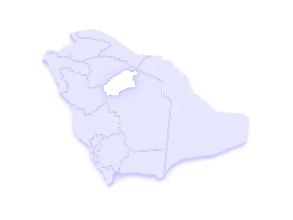 Map of Al Qasim. Saudi Arabia. — Stock Photo, Image