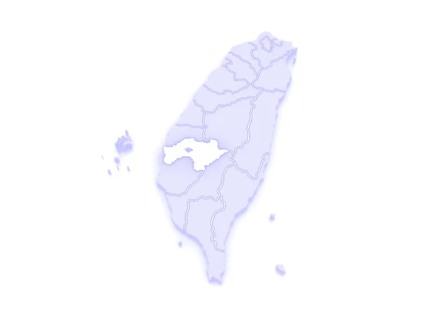 Map of Chiayi County. Taiwan. — Stock Photo, Image