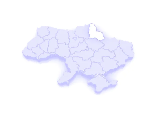 Karta över sumy region. Ukraina. — Stockfoto