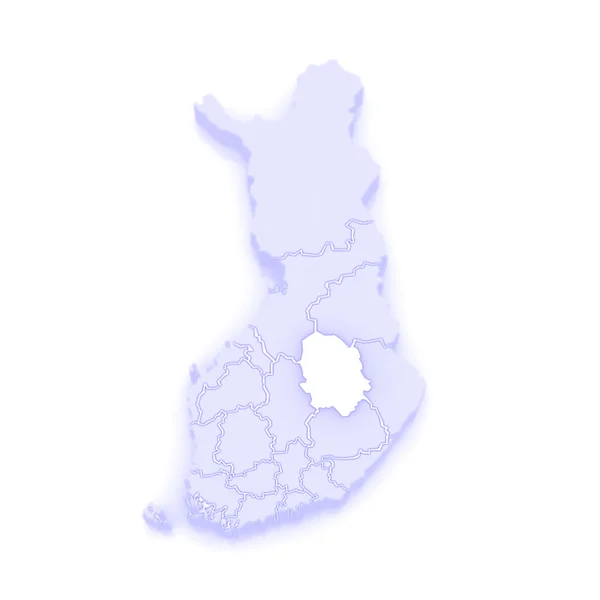 Map of Northern Savo. Finland. — Stock Photo, Image