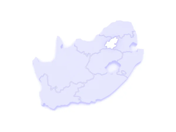 南非豪登省 (约翰内斯堡) 地图。南非. — 图库照片