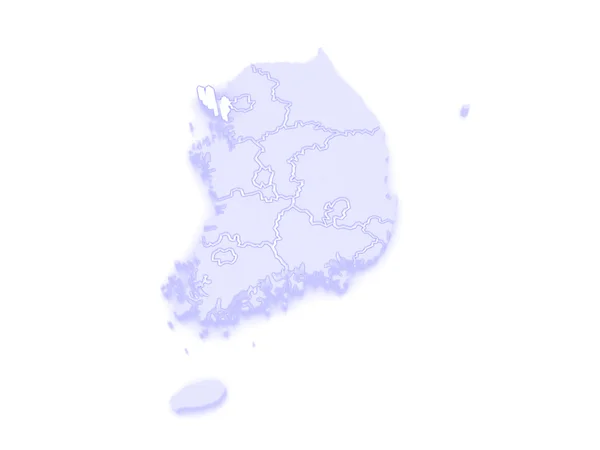 Mappa di Incheon. Corea del Sud . — Foto Stock