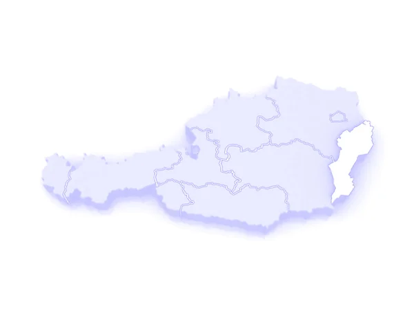 Kaart van burgenland. Oostenrijk. — Stockfoto