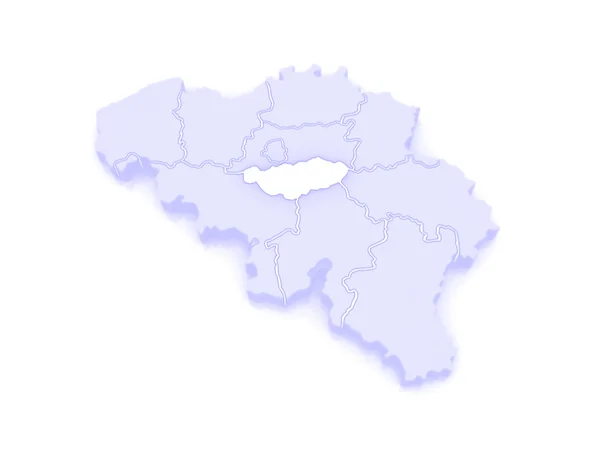 Mapa de Brabante Valão. Bélgica . — Fotografia de Stock