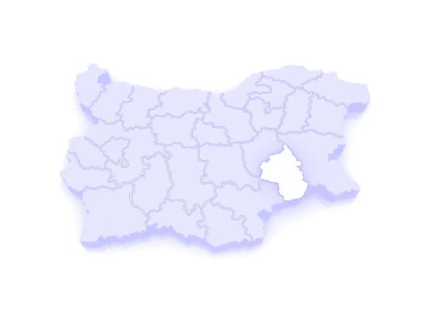 Mappa della regione di Yambol. Bulgaria . — Foto Stock