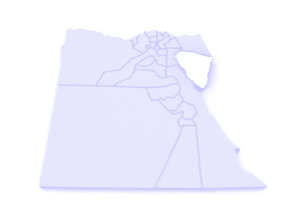 Mapa Jižní Sinaj (ganub sina). Egypt. — Stock fotografie