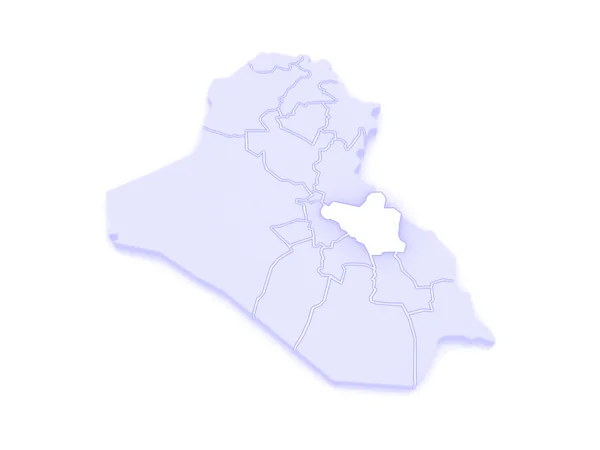 Χάρτης των wasit. Ιράκ. — Φωτογραφία Αρχείου