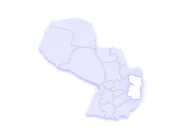 Map of Alto Parana. Paraguay. — Stock Photo, Image