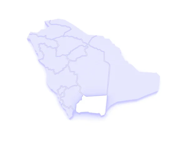 ナジュラーンの地図。サウジアラビア. — ストック写真
