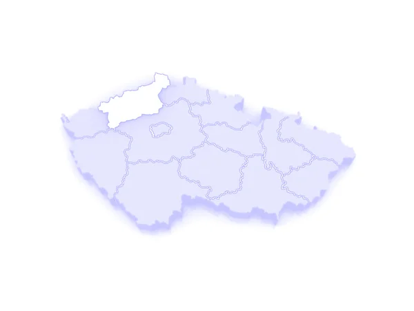 Mapa regionu usti. Czechy. — Zdjęcie stockowe