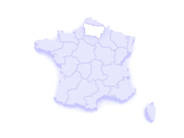 Mapa de Picardía. Francia . — Foto de Stock