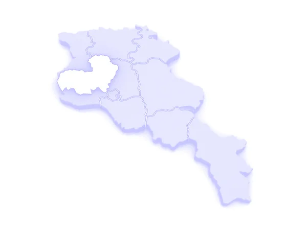 Map of Aragatsotn. Armenia. — Stock Photo, Image