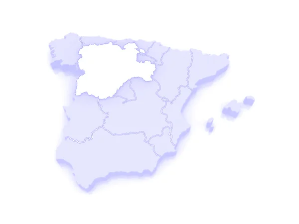 Map of Castile and Leon. Spain. — Stock Photo, Image