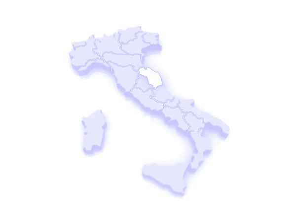 Mapa de Marche. Itália . — Fotografia de Stock