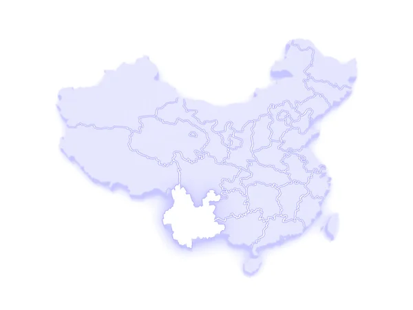 Mappa di Yunnan. Cina . — Foto Stock