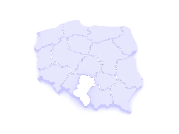 地图上西里西亚。波兰. — 图库照片