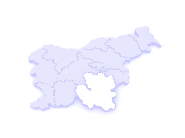 Map of Southeast Slovenia. — Stock Photo, Image